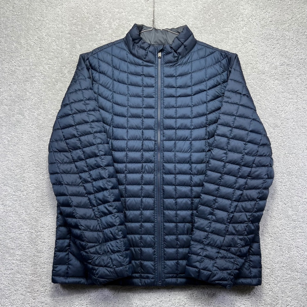 Ben Sherman Puffer Jacket Mens XL Navy Blue Zip Up Mock Neck Quilted Lightweight